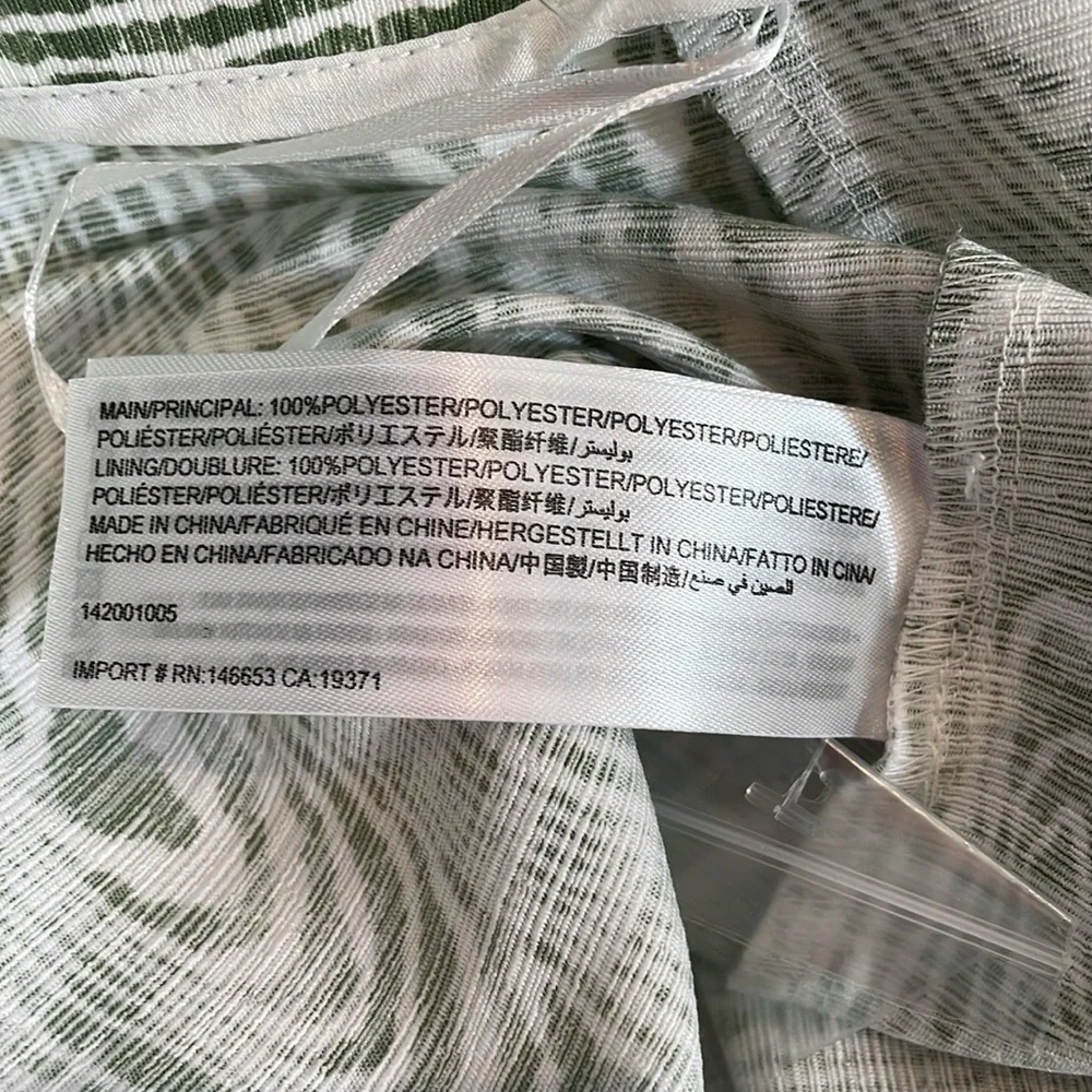 Anthropologie Pants NWT Size L Wide Leg Trouser Green Ivory Print - Picture 11 of 15